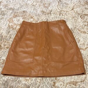 H&M Brown Leather Mini Skirt